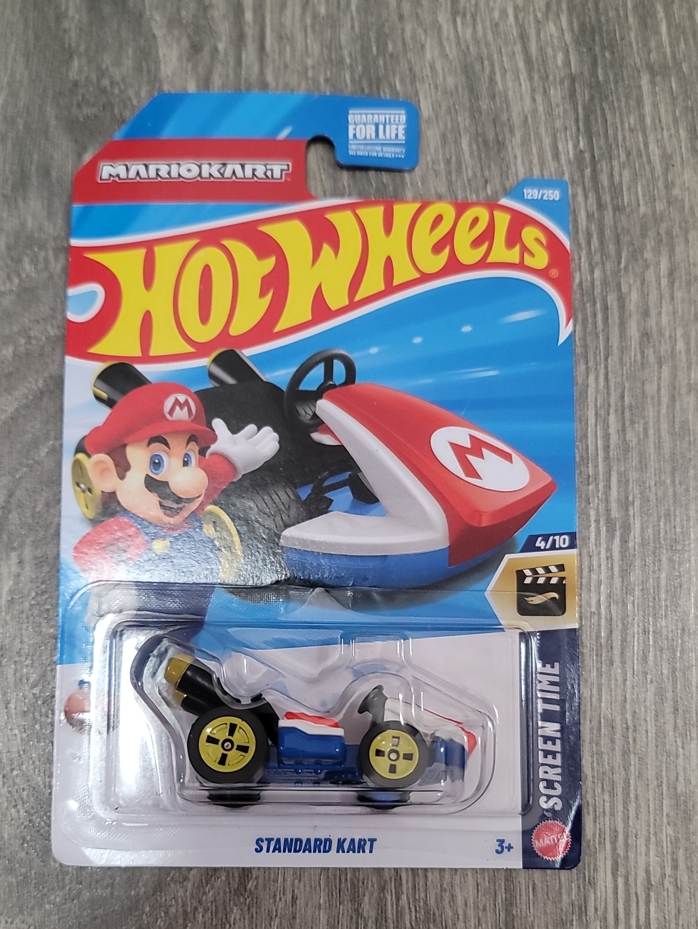 Mattel Hot Wheels Mario Kart Red and Blue Standard Kart Diecast Car Toy